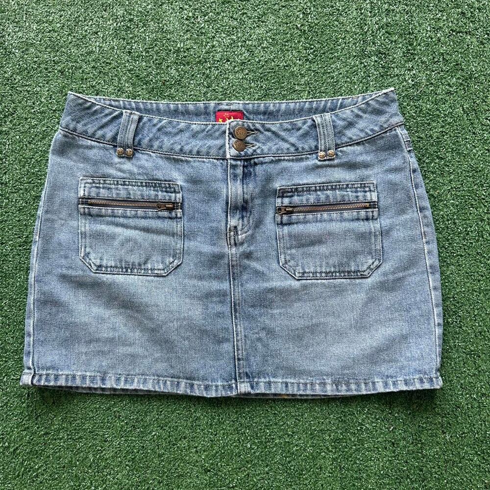 vintage double button mini skirt